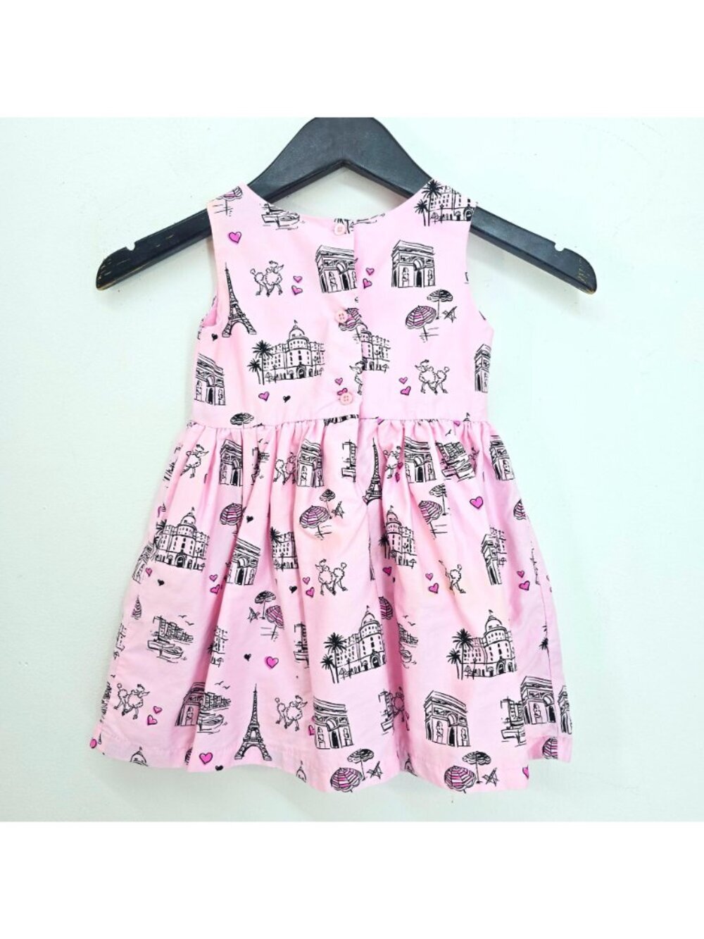 The Children's PLace Pink Paris Eiffel Sleeveless Party Dress Baby Size 2T - Picture 5 of 6
